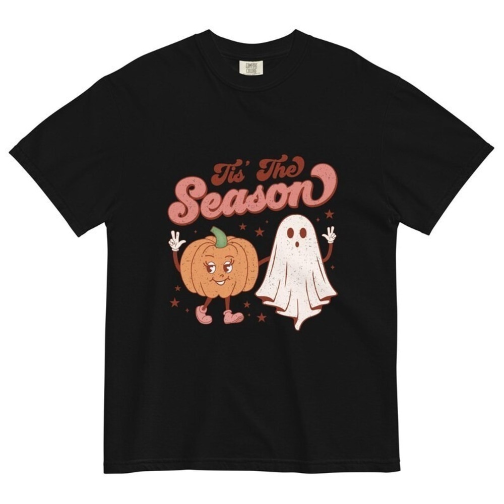 Spooky Season Halloween Retro T-shirt Ghosts Ghouls Pumpkin Oversized Autumn Tee